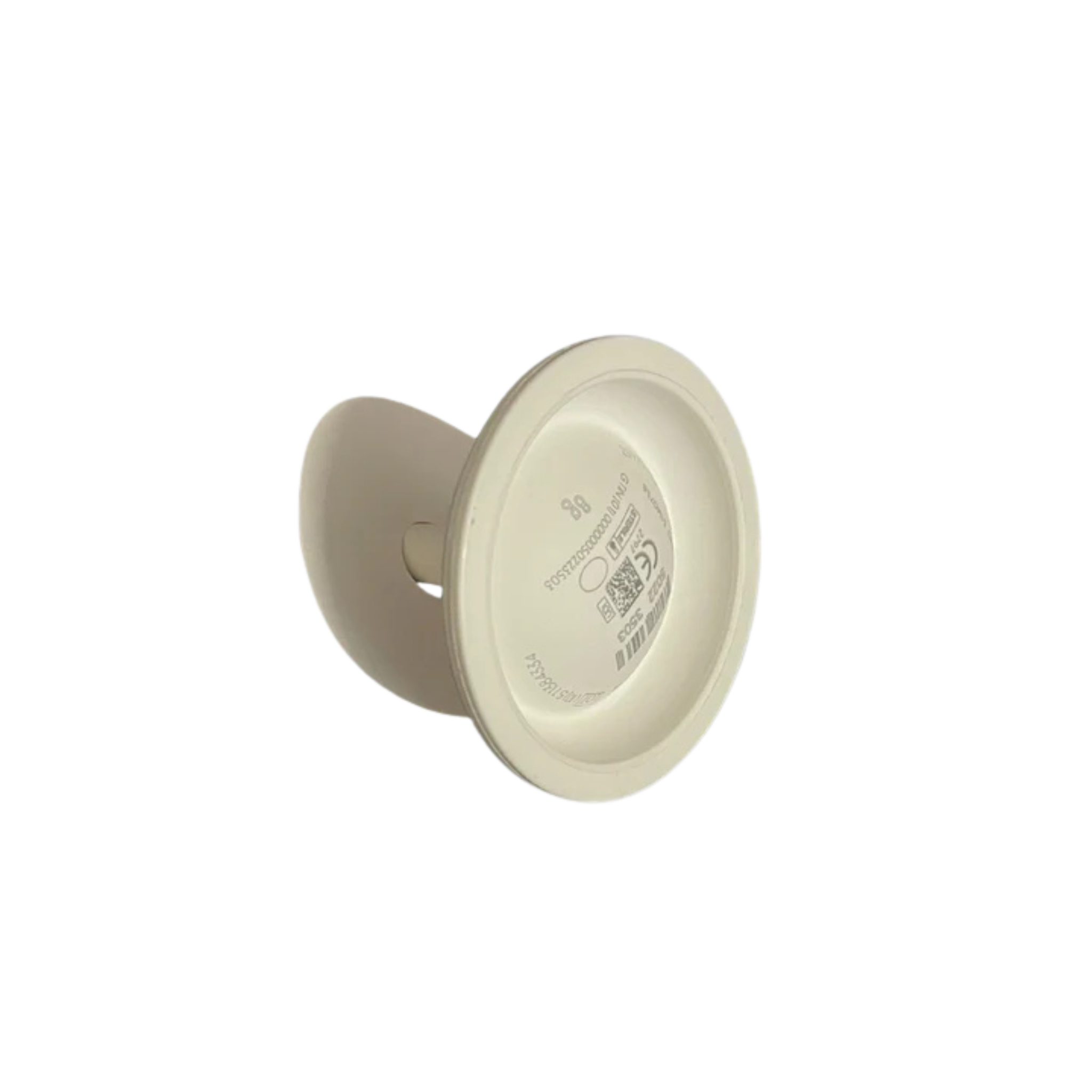 Underside view of an Intrasite Gel Applipak dispenser showing the sterile barrier, CE marking, and product batch information.