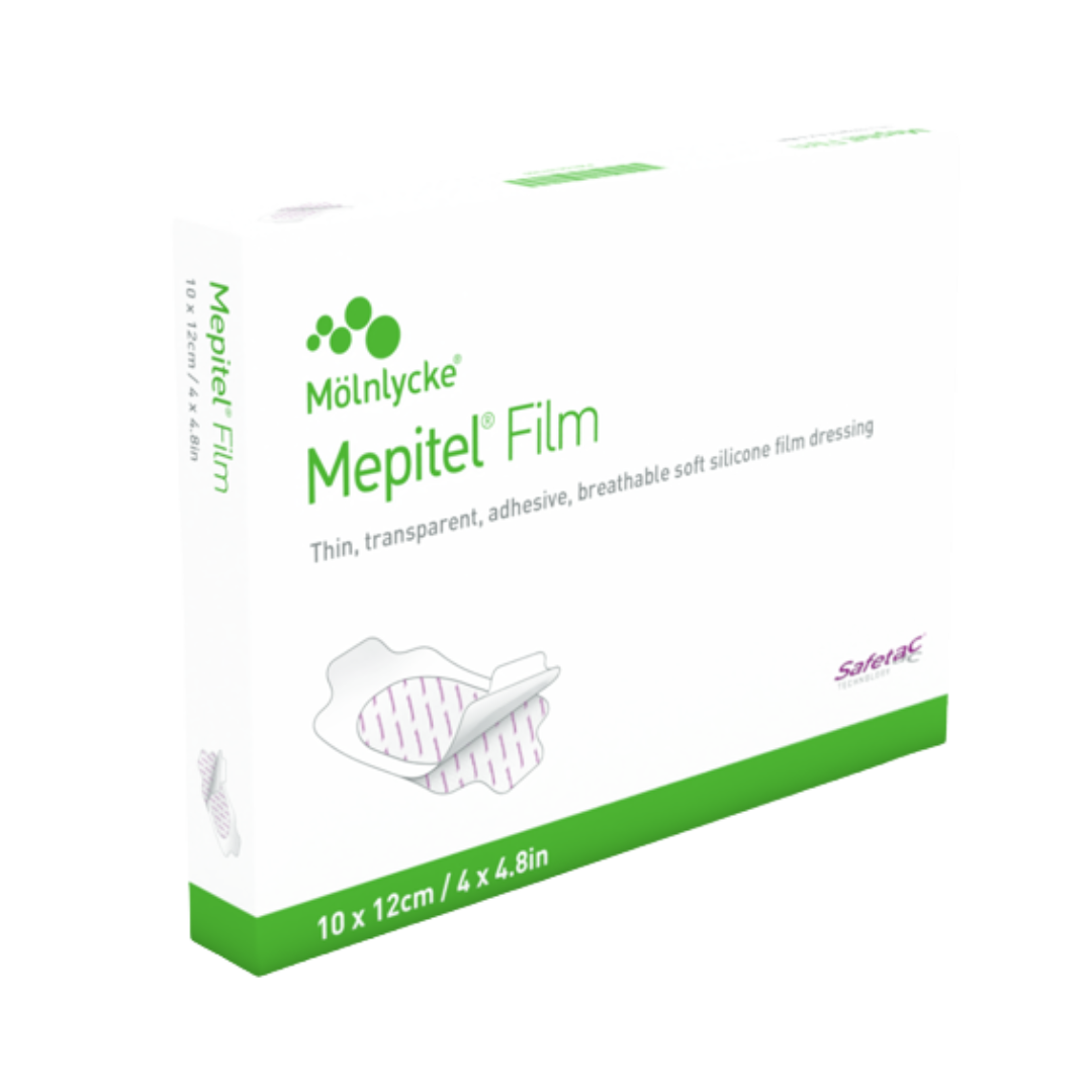 Mepitel Film Dressing offers waterproof, sterile coverage that shields wounds from bacteria while allowing easy monitoring of healing progress.