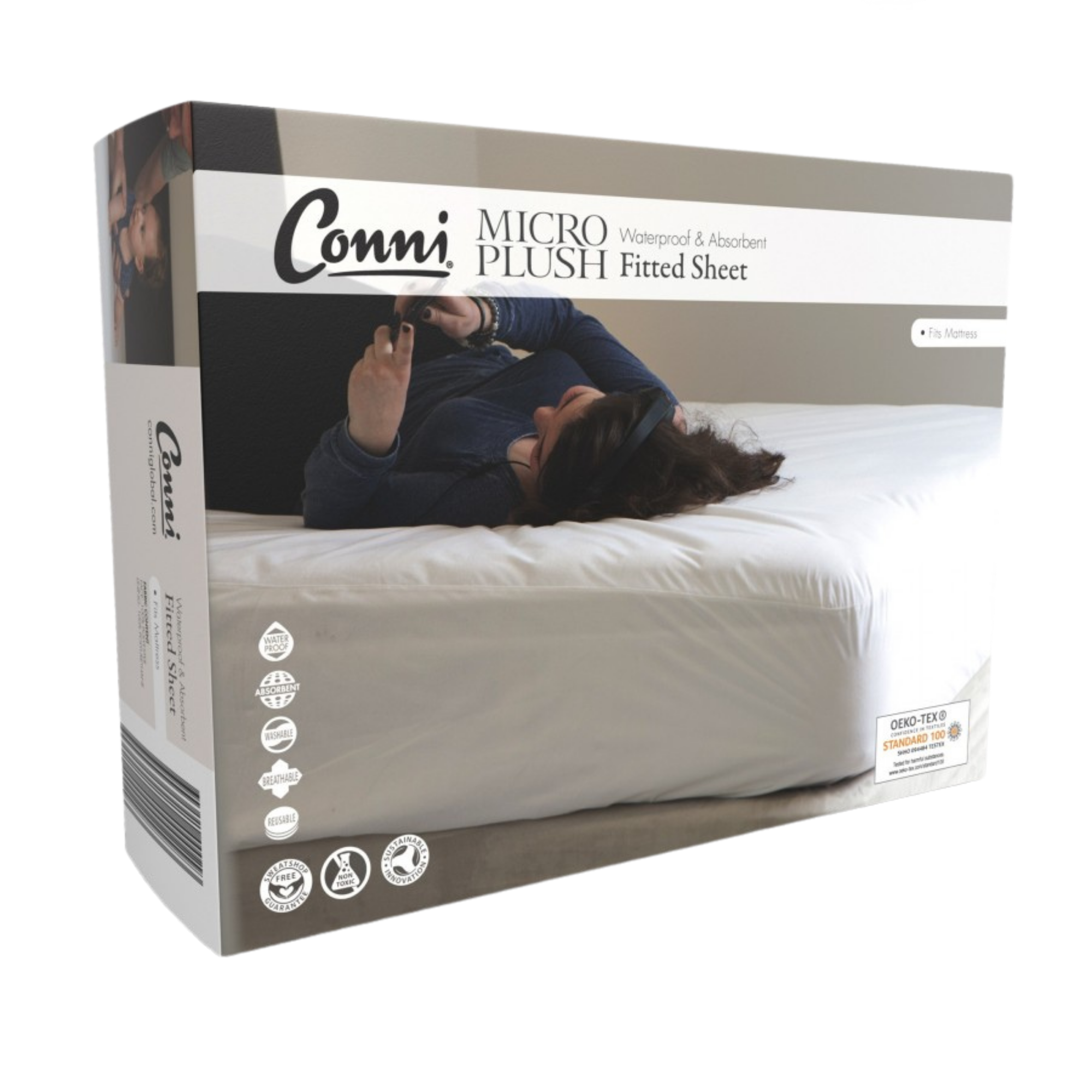 Conni Micro-Plush Long Single Waterproof Fitted Sheet Bedding