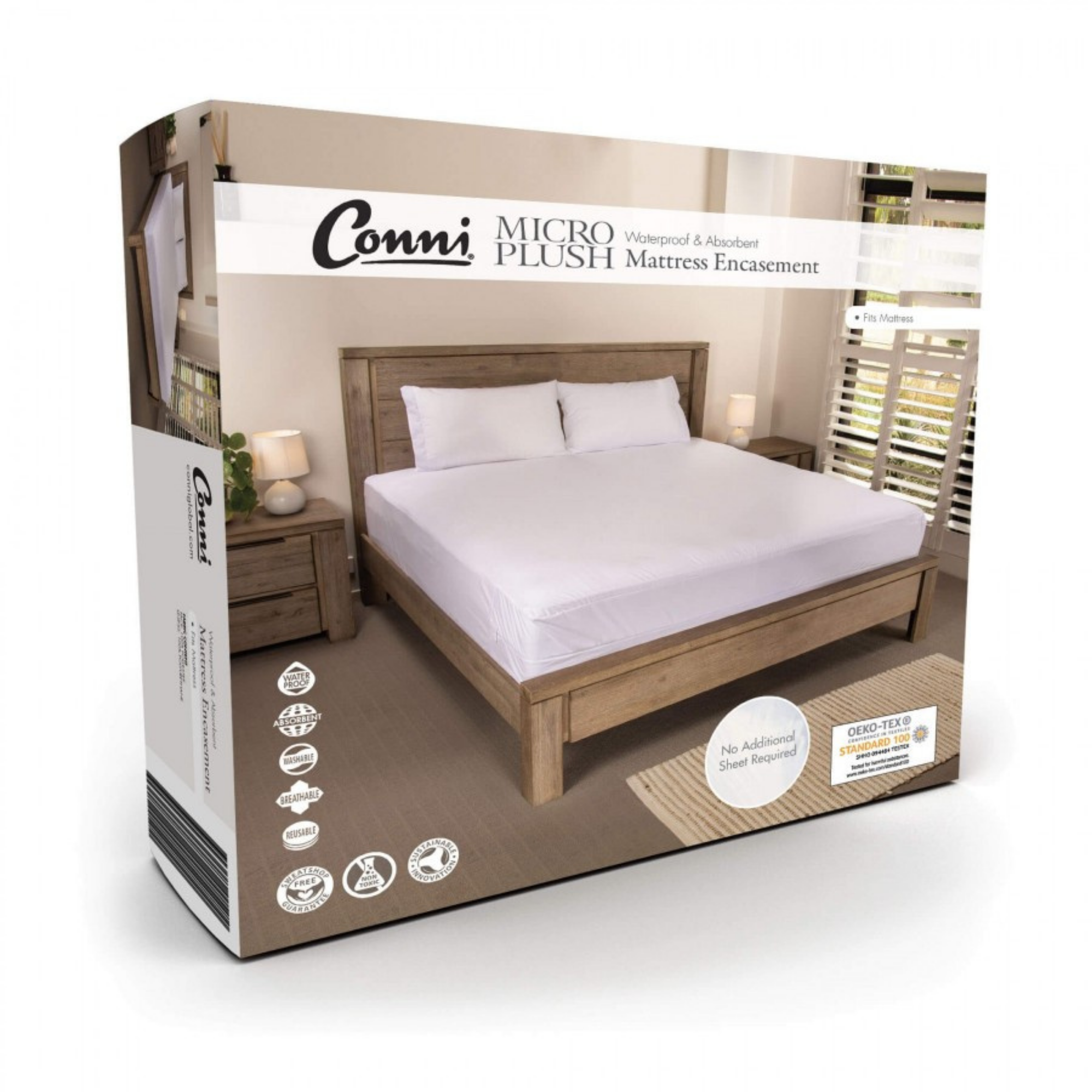 Conni Micro-Plush King Single Waterproof Mattress Encasement Bedding