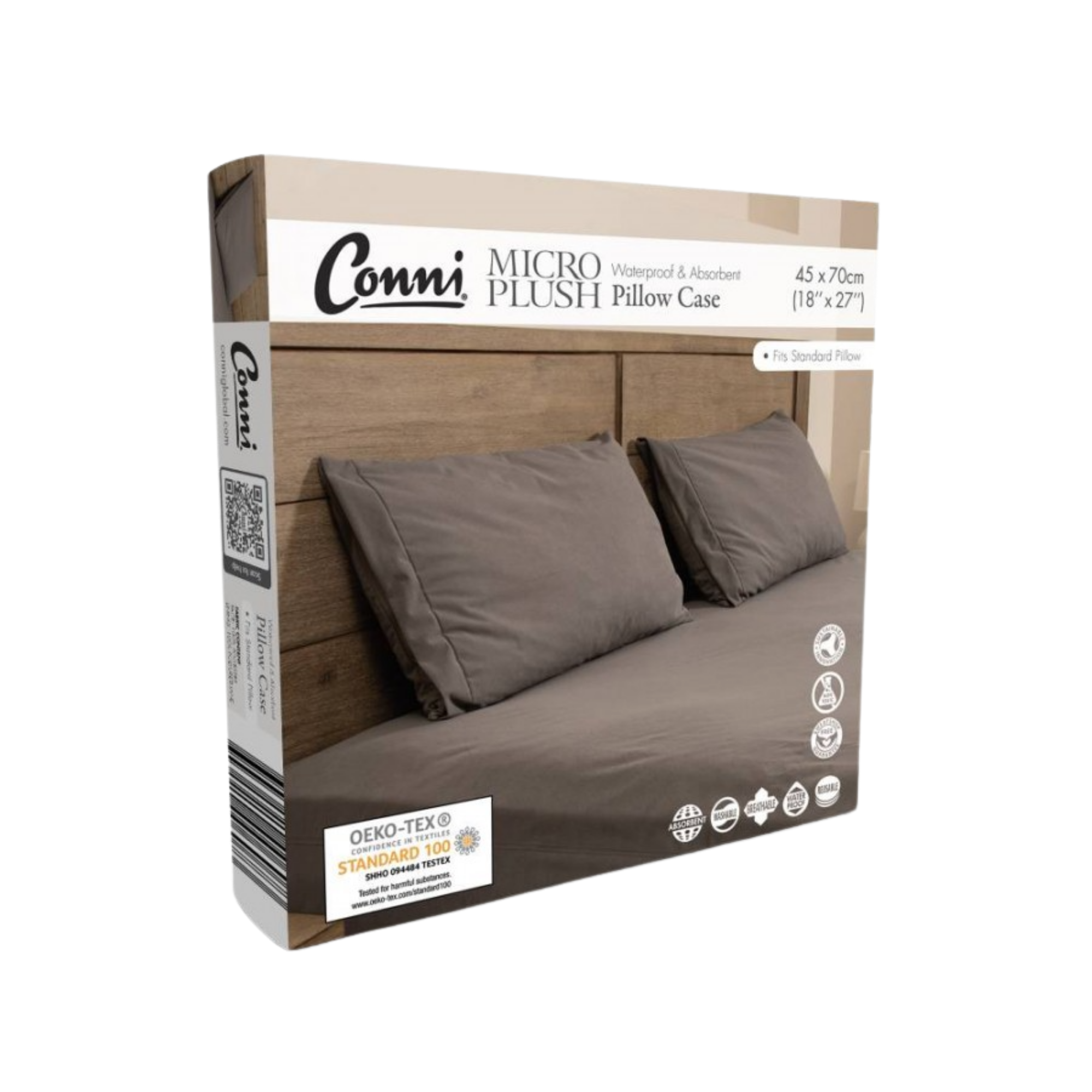 Conni Micro-Plush Pillow Protector Charcoal Bedding