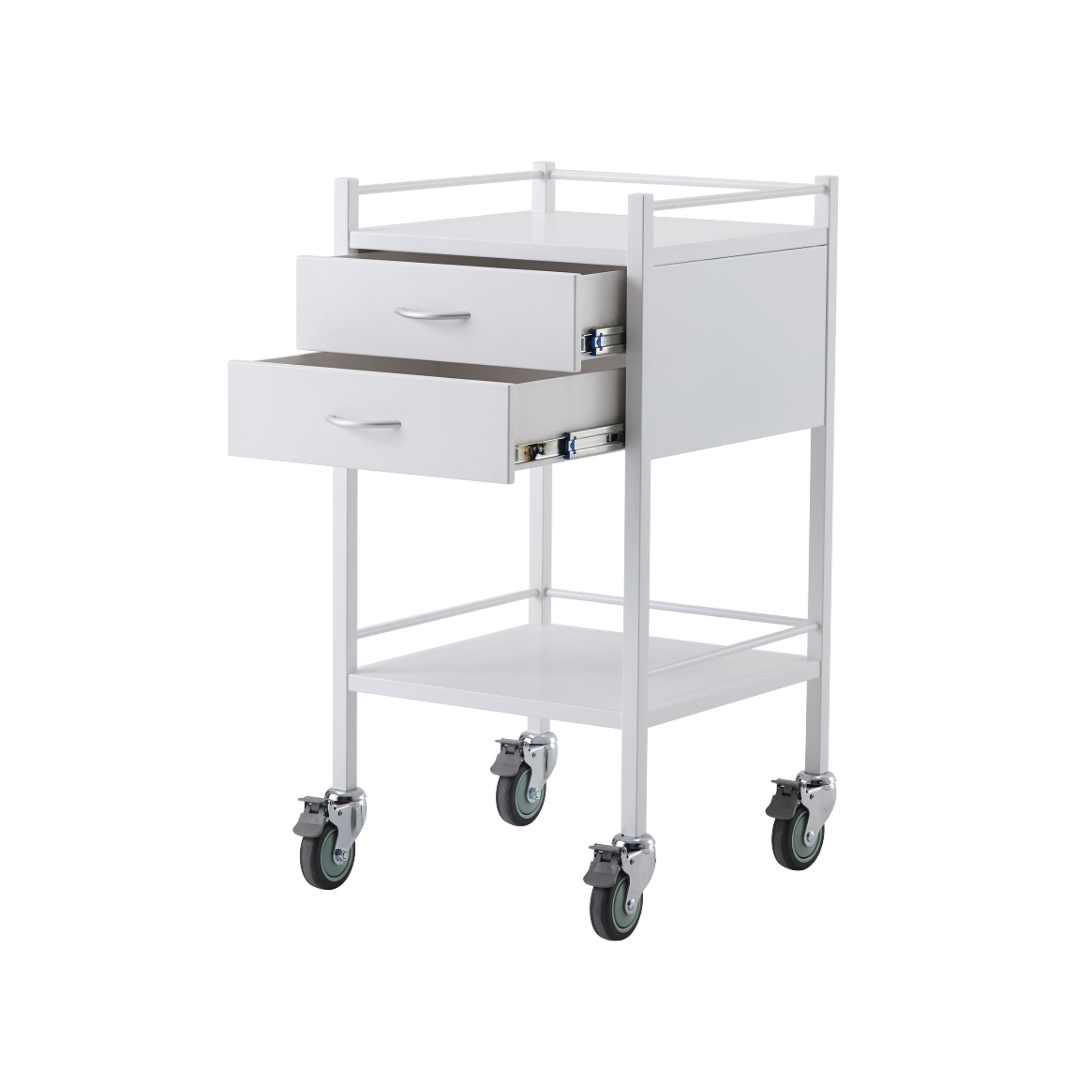 Powder Coated Trolley Two Drawer Medical Carts & Trolleys