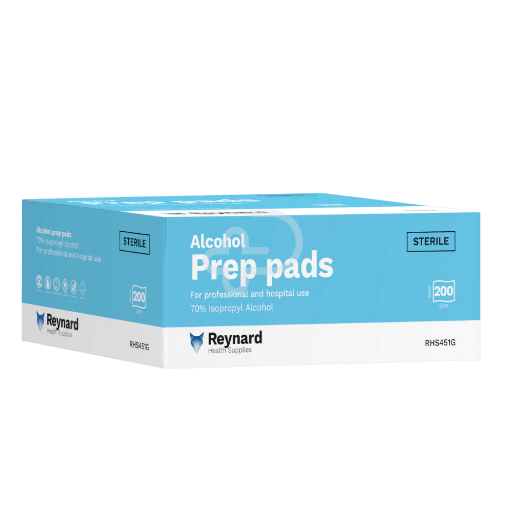 Reynard Sterile 70% Isopropyl Alcohol 6 X 3Cm Prep Pad Swab Clinical Skin Preparation & Irrigation