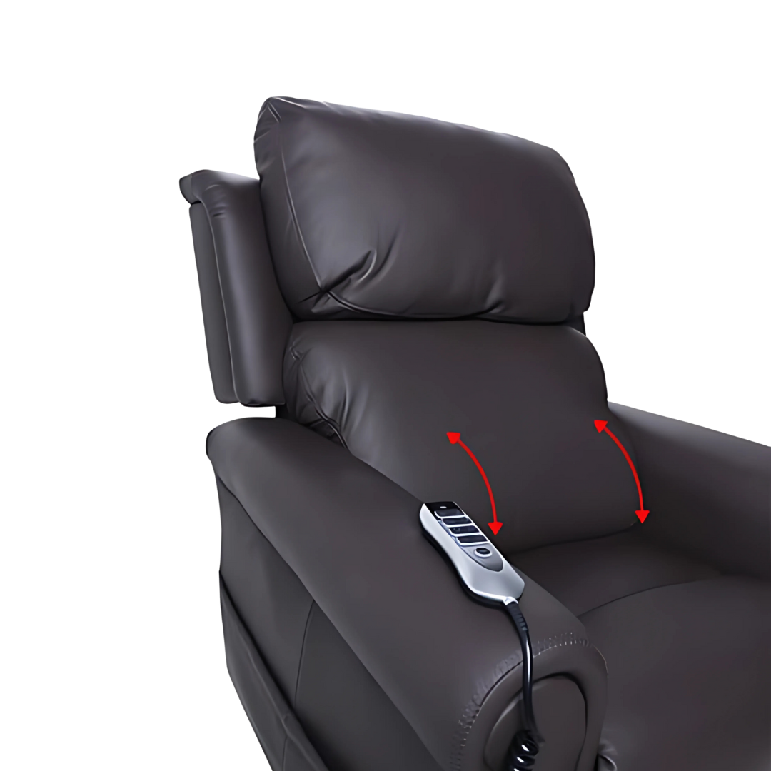 Royale Medical Chadwick Leather Lift Chair with dual motor recline and premium leather upholstery.
