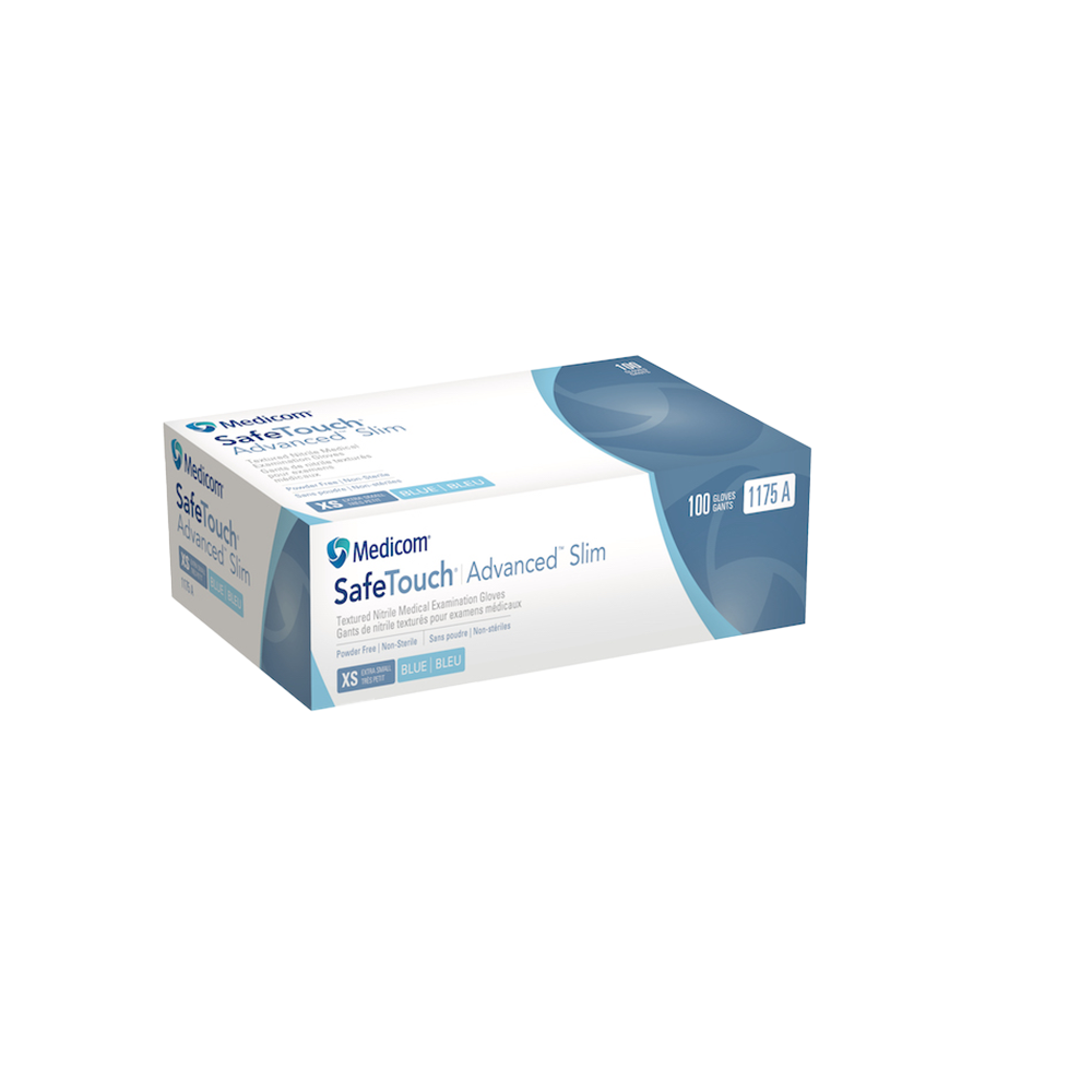 Safetouch Advanced Slim Nitrile Disposable Examination Medical Blue Glove Powder Free Gloves