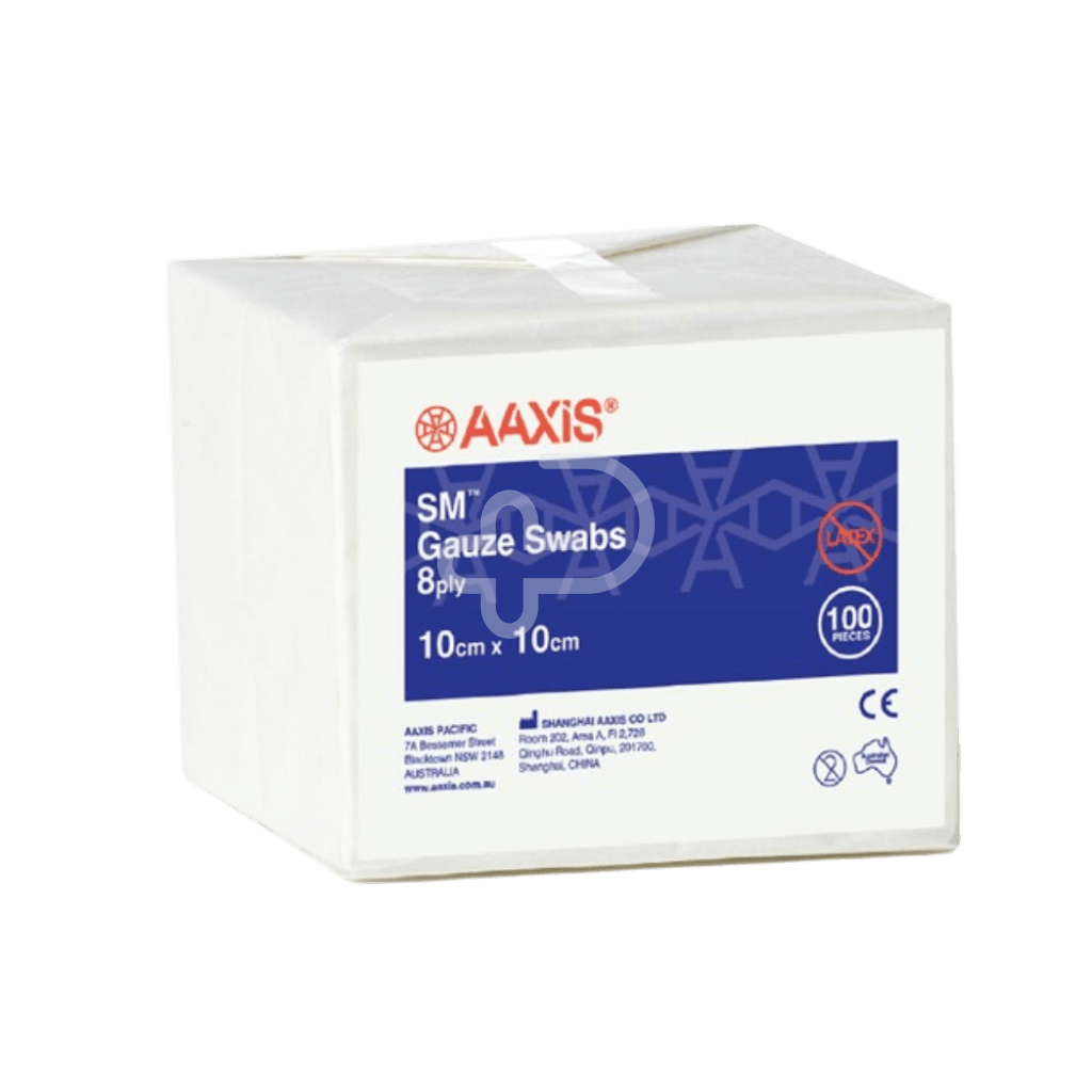 S + M Gauze Swabs 10X10Cm 8Ply 100 Units Per Box & Cotton