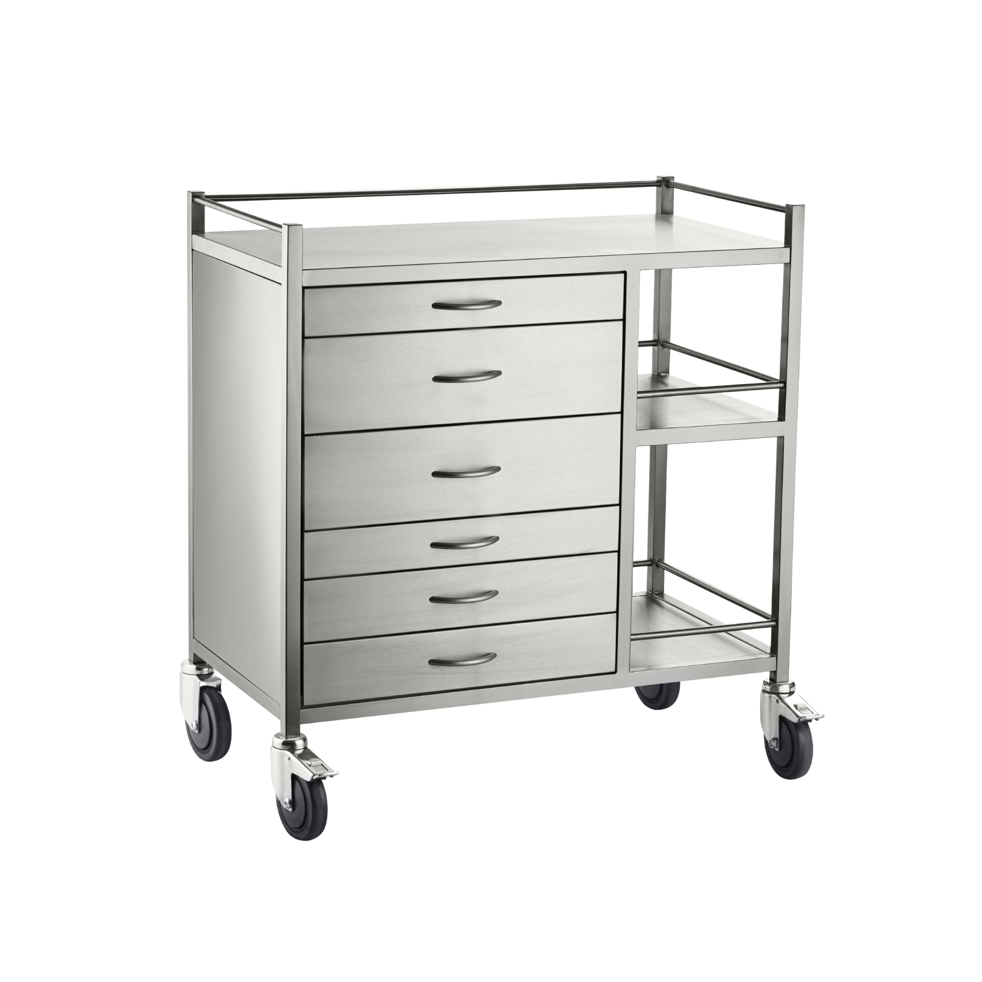 Stainless Steel Anaesthetic Trolley Six Drawer Medical Carts & Trolleys