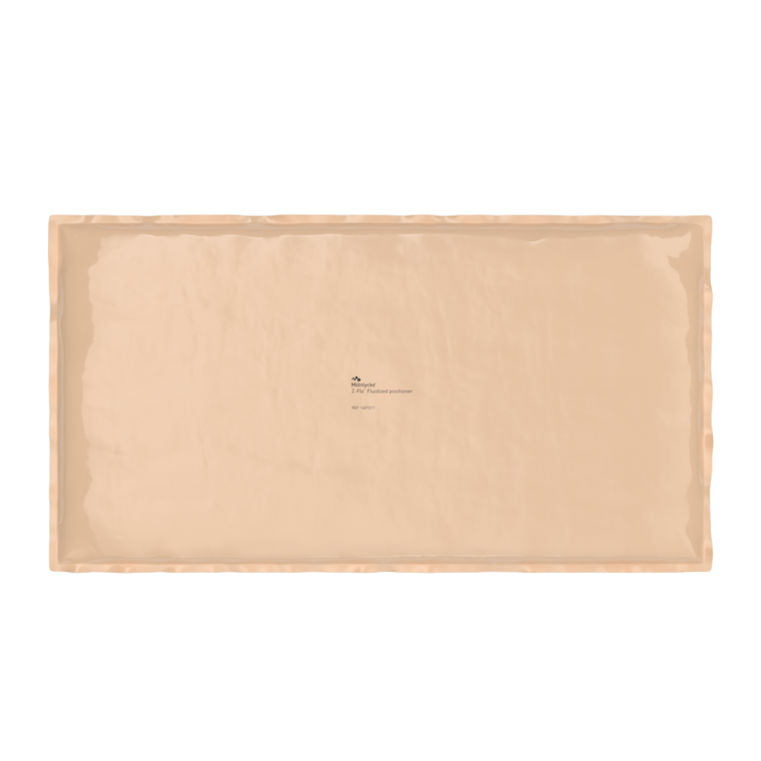 Clinical image of the 41x76 cm Z-Flo Positioner being molded to provide stable, comfortable support for a patient's head.