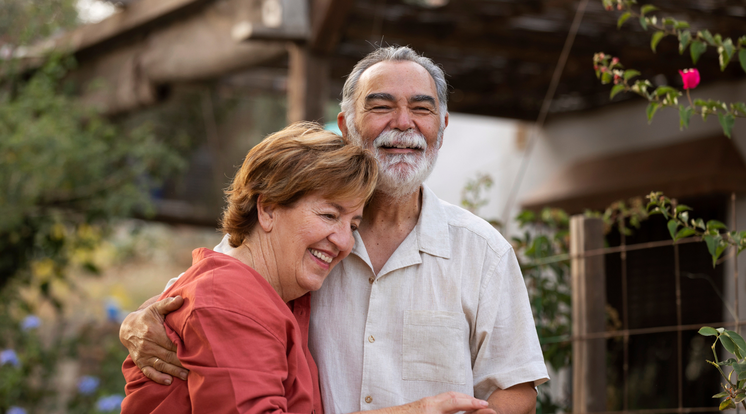 elderly couple hearing about the biggest increase in pensions since 2023