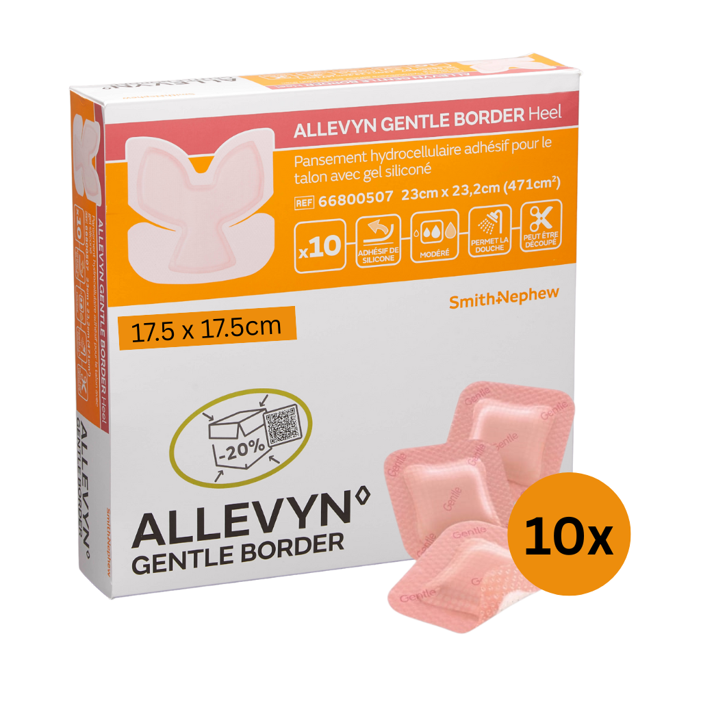ALLEVYN Gentle Border Classic Foam Dressing – Silicone adhesive wound dressing for fragile skin and moderate to heavy exudate