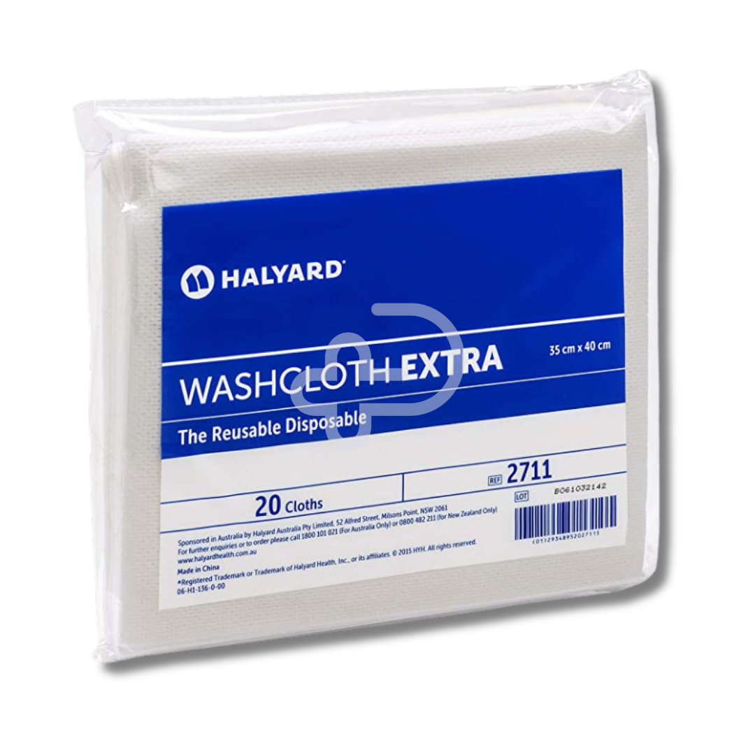 Halyard Washcloth Extra Size 35Cm X 43Cm Clinical Towels