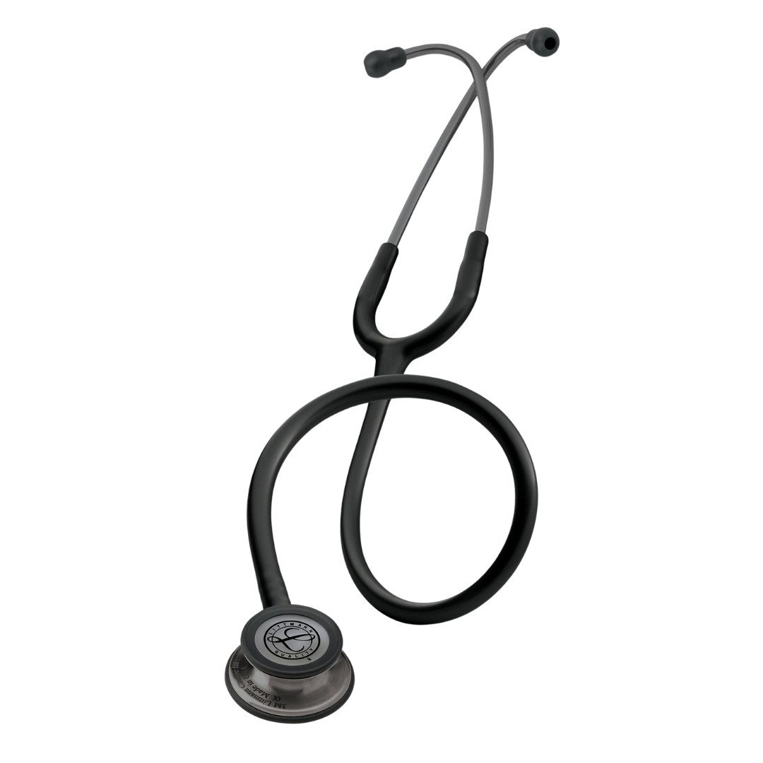 3M Littmann Classic III Stethoscope Black Edition with black chestpiece and tubing for professional acoustic performance.