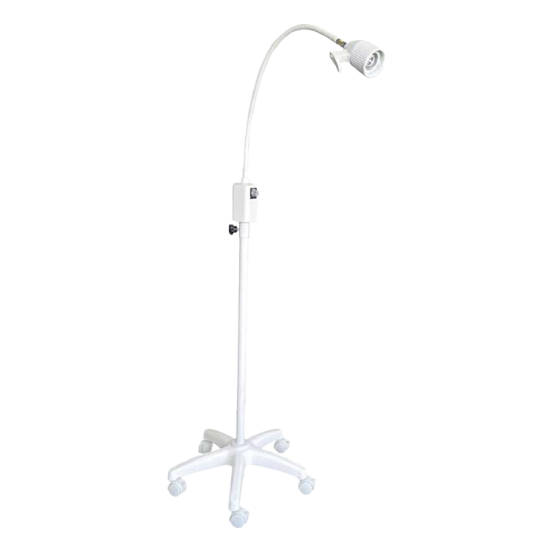 3W LED Examination Light with mobile base and wall mount in white – ideal for medical and clinical use.