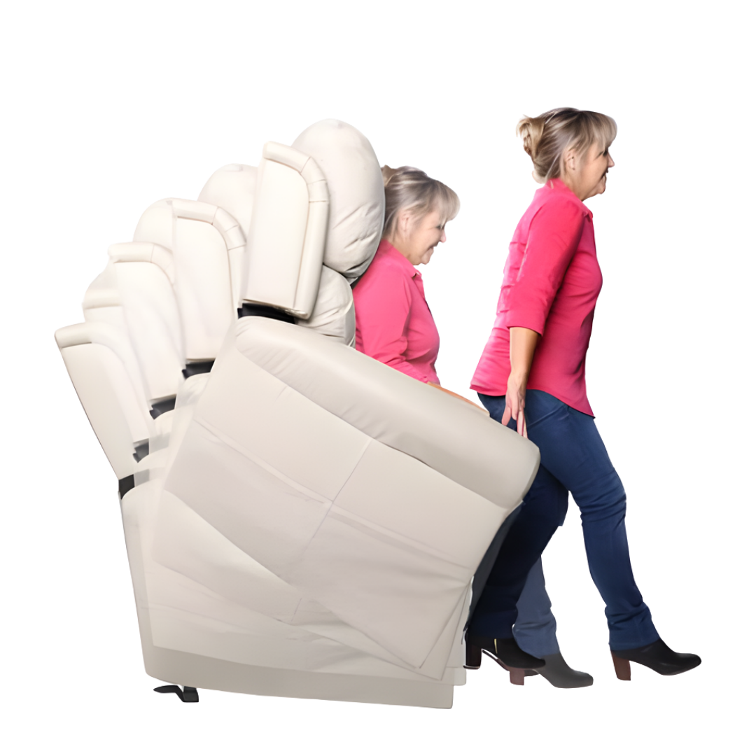 AAL Quad Motor Royale Chadwick Leather Recliner in Taupe Beige with head and lumbar power for premium comfort and supportive daily living.