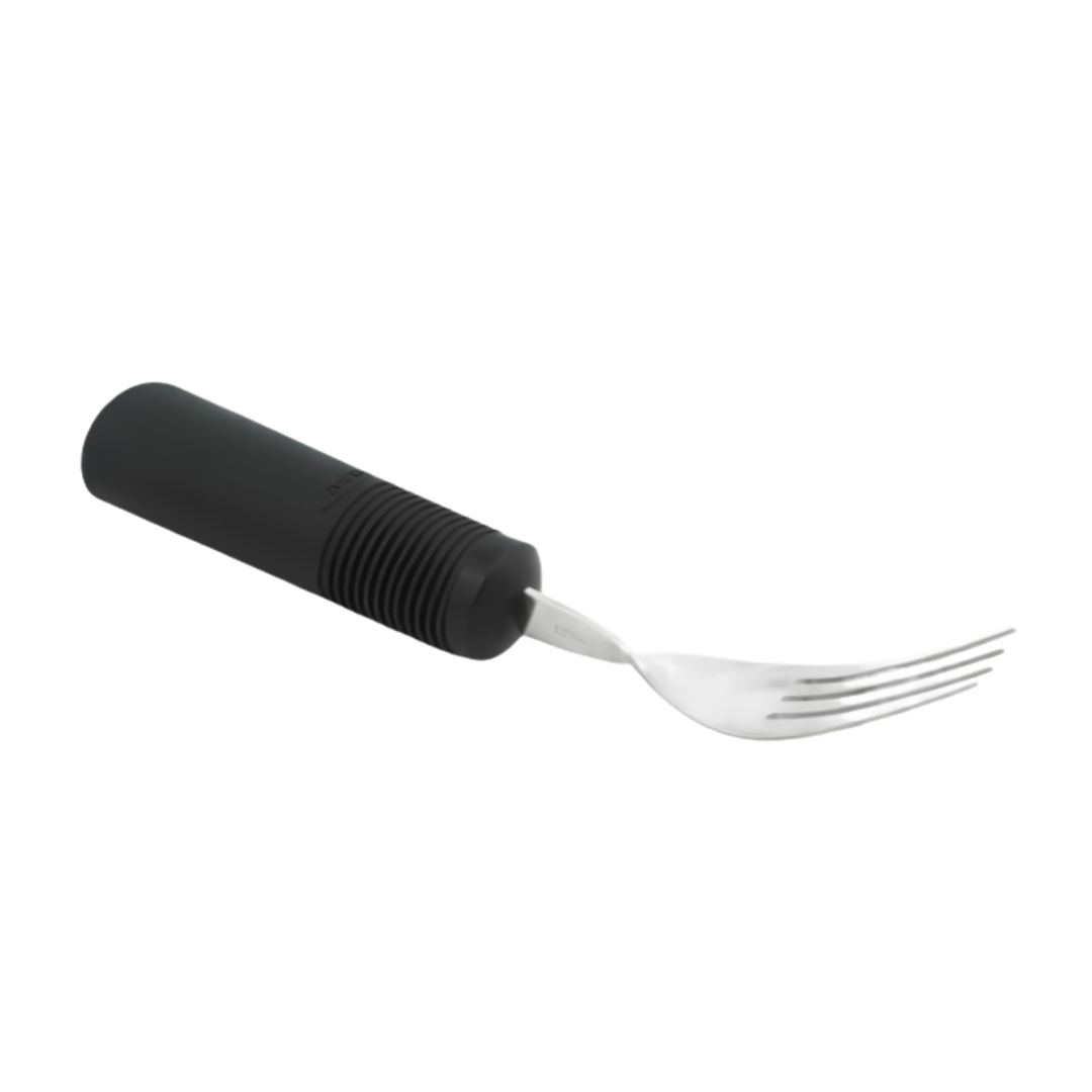 ADL Kitchen bendable fork with ergonomic handle, adaptive utensil designed for individuals with arthritis or limited mobility, supports safe independent eating.