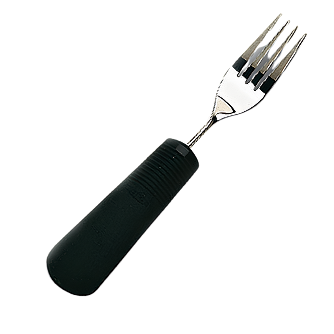 ADL Kitchen bendable fork with ergonomic handle, adaptive utensil designed for individuals with arthritis or limited mobility, supports safe independent eating.