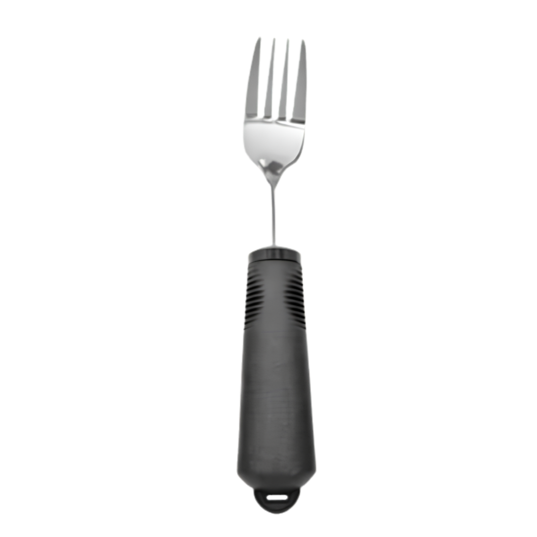 ADL Kitchen bendable fork with ergonomic handle, adaptive utensil designed for individuals with arthritis or limited mobility, supports safe independent eating.