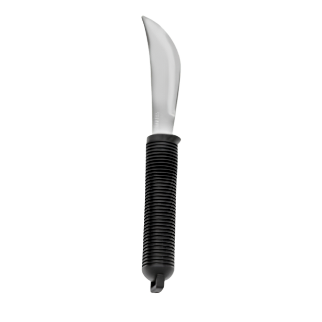 ADL Kitchen bendable rocker knife with ergonomic handle, designed for individuals with limited grip or mobility, enabling safe and independent food preparation.
