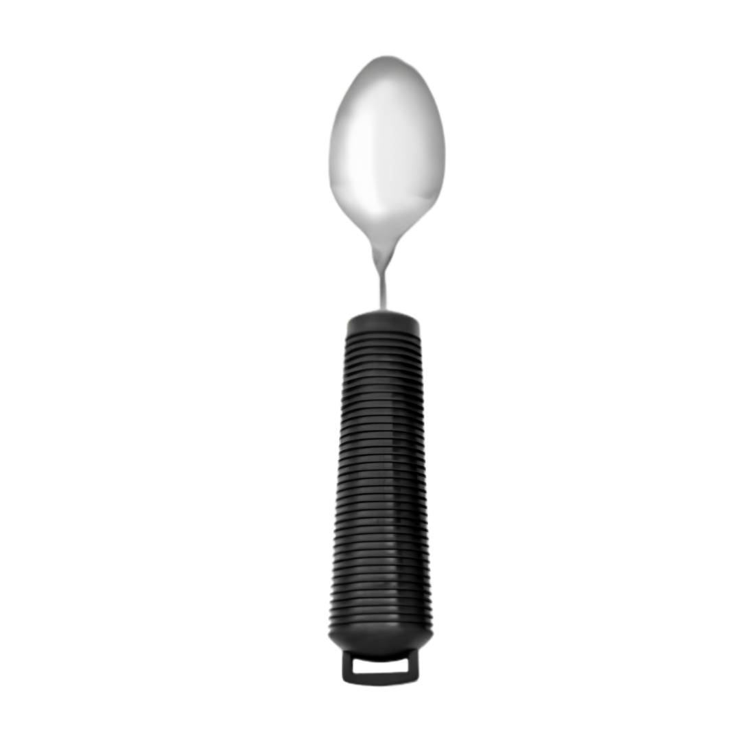 ADL Kitchen bendable teaspoon with ergonomic handle, adaptive utensil designed for individuals with arthritis or limited mobility, supports safe independent eating.