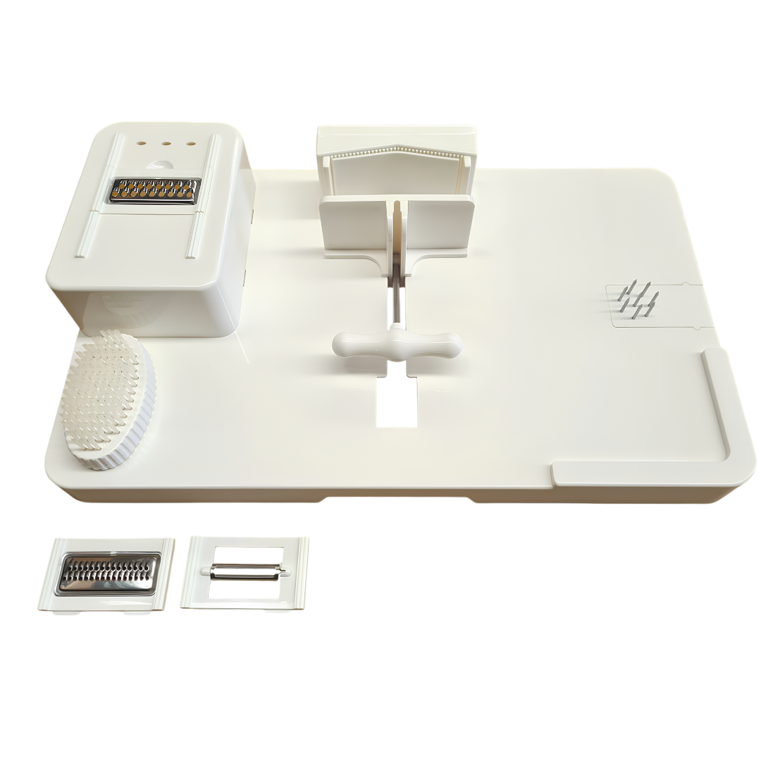 ADL Kitchen Food Preparation System Kitchen Workstation, multifunctional adaptive aid with cutting board, clamps, and integrated tools, supports safe independent food preparation for users with limited mobility.