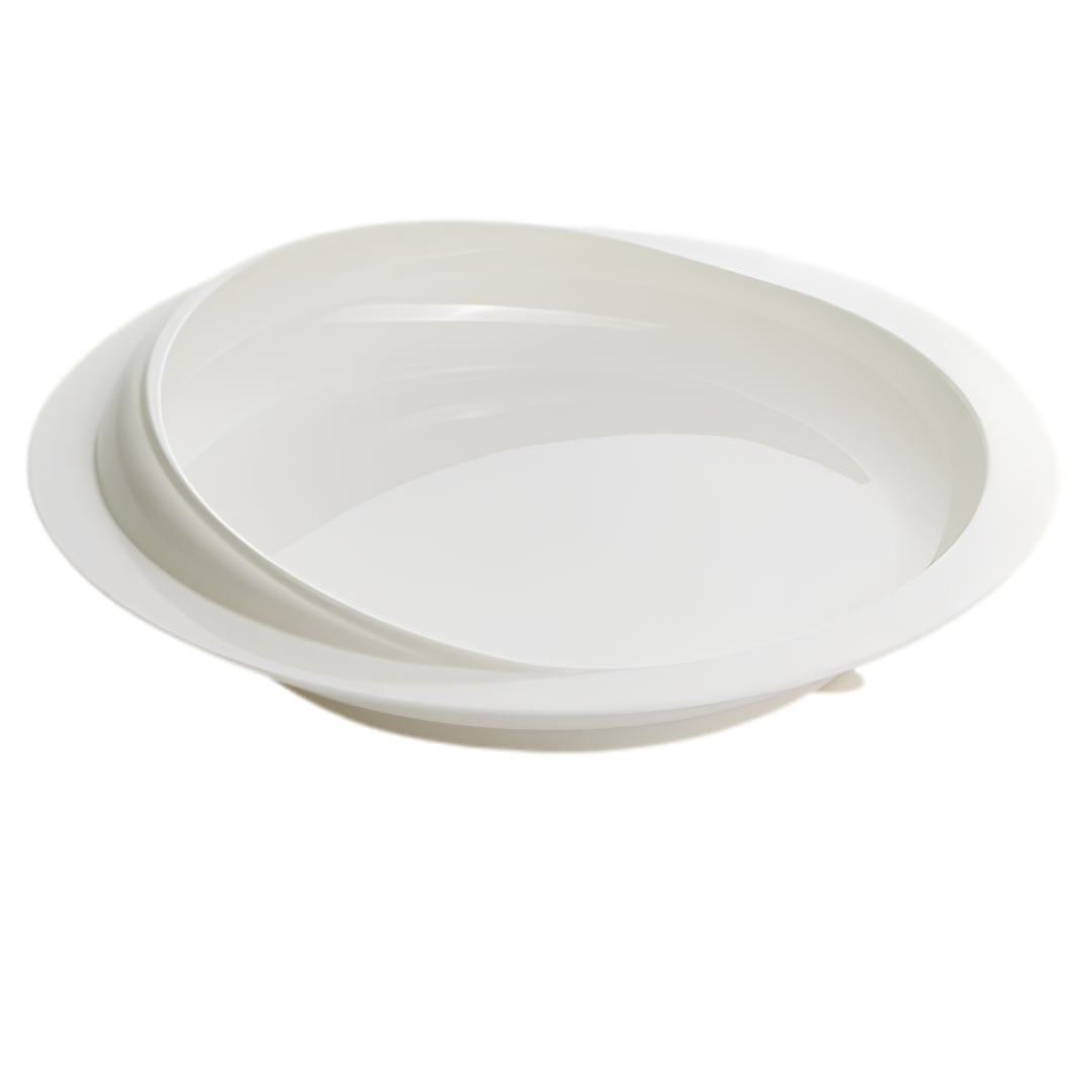 ADL Kitchen Medici scoop plate in ivory with suction cup base, stable non‑slip design, raised edge aids scooping, supports safe and independent dining.