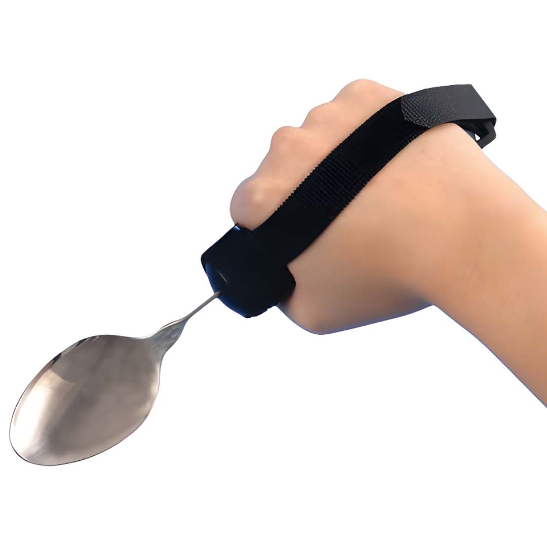 Multi holder for cutlery, standard size, designed to provide secure grip and independence for users with limited hand strength or dexterity.