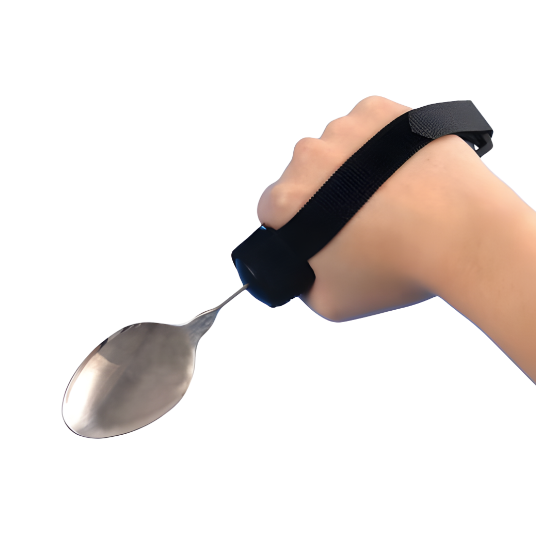 Multi holder for cutlery, standard size, designed to provide secure grip and independence for users with limited hand strength or dexterity.