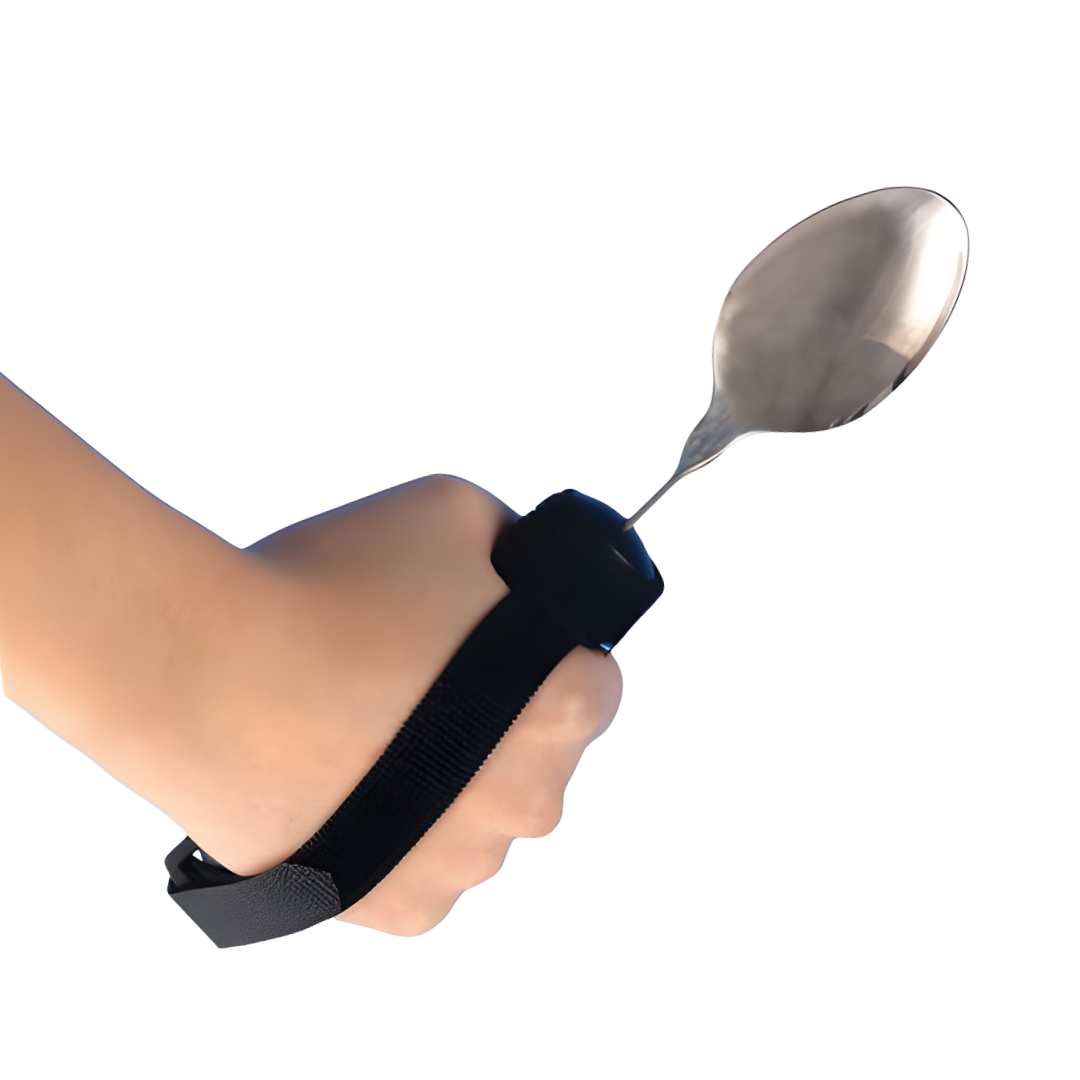Multi holder for cutlery, standard size, designed to provide secure grip and independence for users with limited hand strength or dexterity.