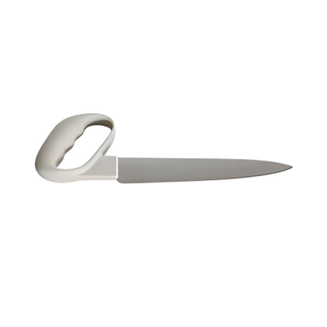 ADL Kitchen Reflex Chefs Knife Standard with ergonomic handle reduces wrist strain, offering safe and comfortable food preparation for daily living needs.