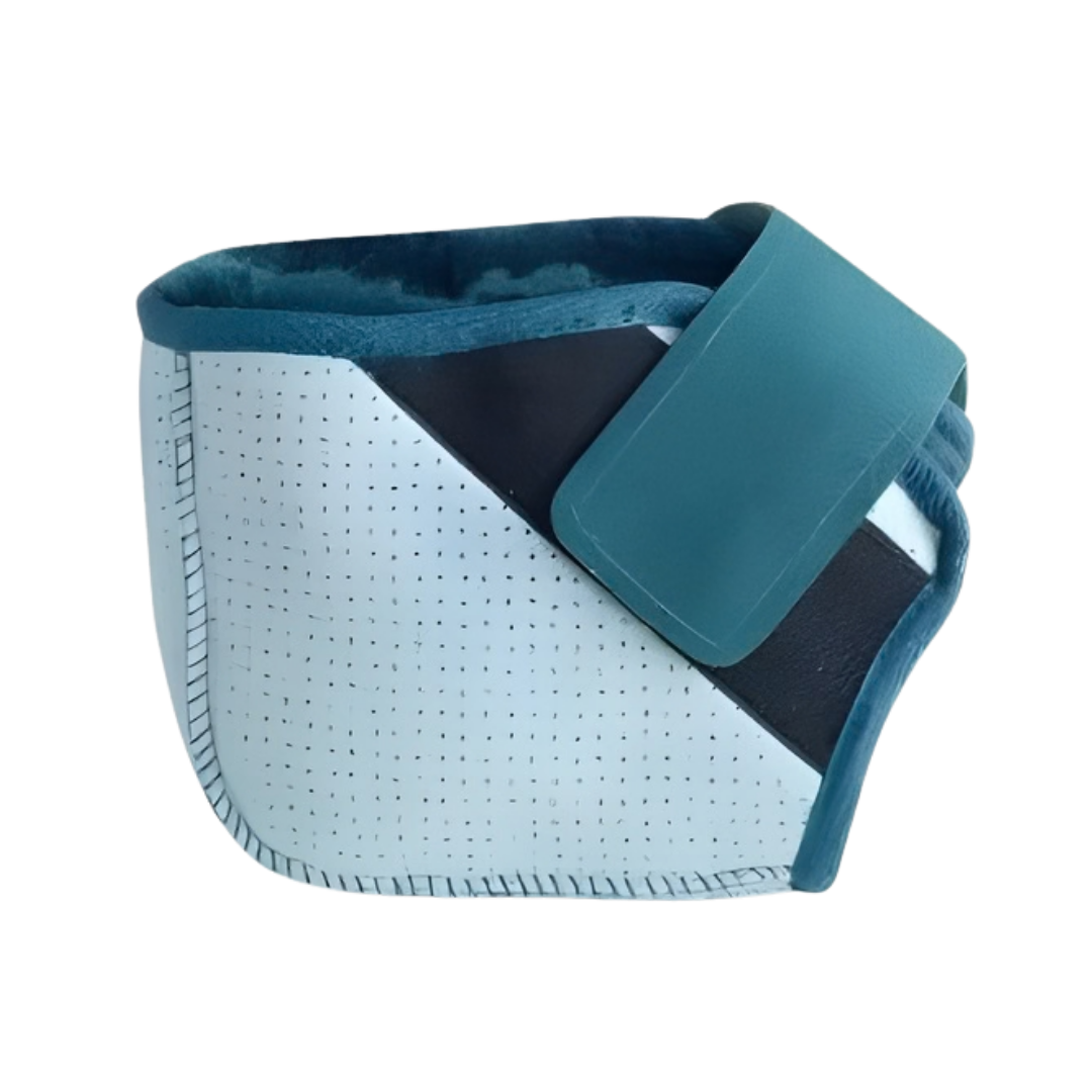 ADL Sheepskin Medical Wild Goose Heel Protector in small, medium, and large sizes, providing soft cushioning and pressure relief for vulnerable heels.