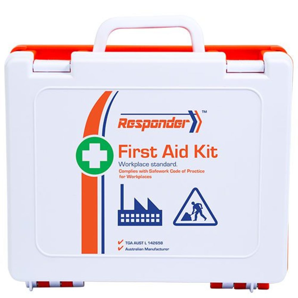Responder 4 Series Plastic Rugged First Aid Kit, white rugged plastic case
