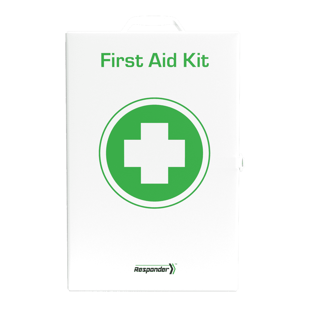 Responder 4 Series Metal Tough First Aid Kit, white wall-mountable metal cabinet