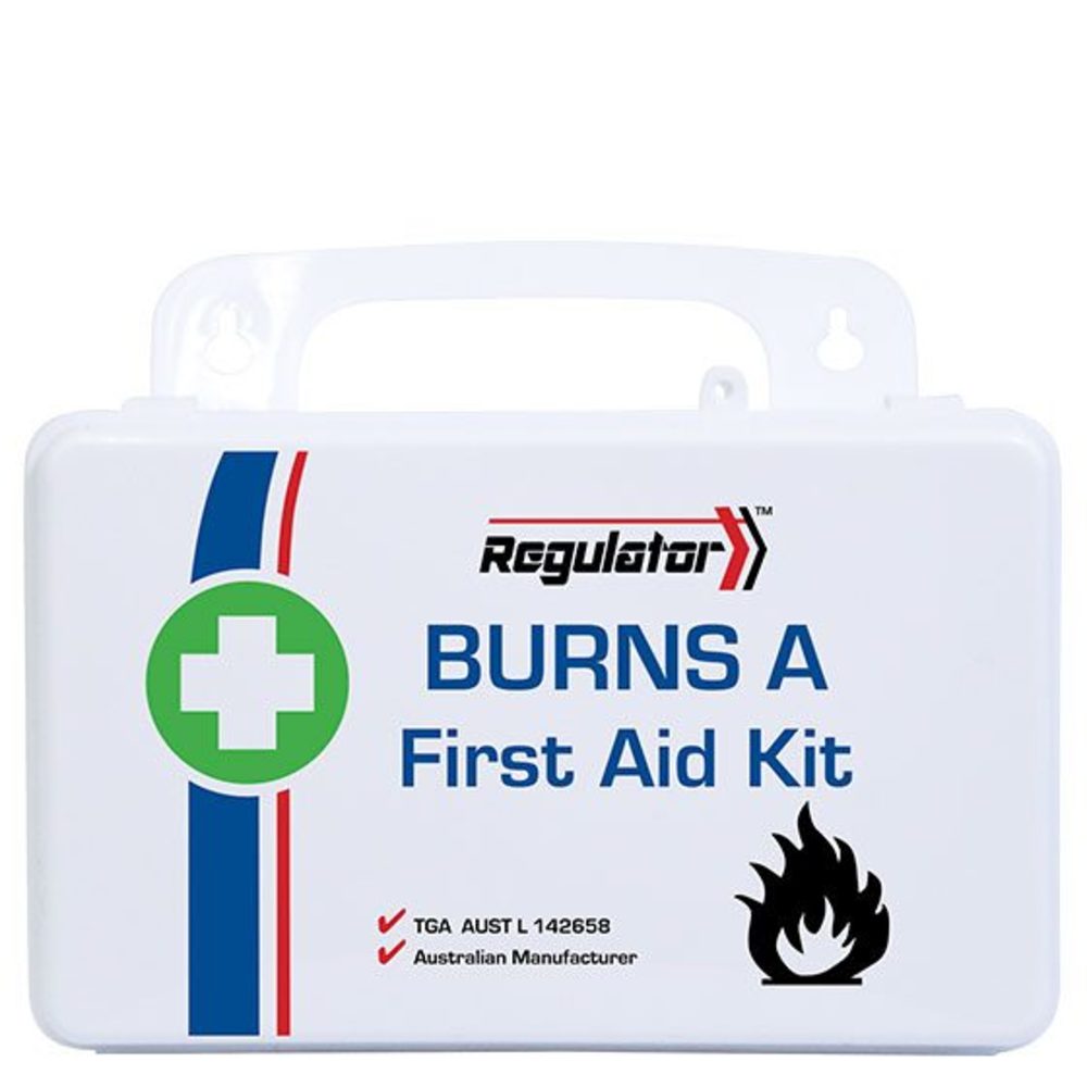 Regulator Burn Series First Aid Kit Small (Burns A) in a white plastic case
