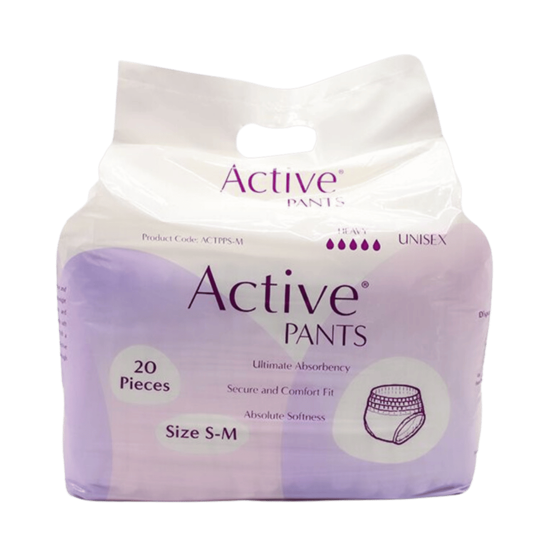 Active Pants Premium Small-Medium 60–100cm provide discreet, breathable protection with secure fit and underwear-like design for daily continence care