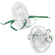Adult elongated clear oxygen mask with tubing, adjustable straps, and nose clip designed for safe, comfortable oxygen therapy in hospital or home care.