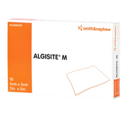 Algisite M calcium alginate dressings in multiple sizes, designed for high absorbency, gel formation, and gentle wound care for moderate to heavily exuding wounds.
