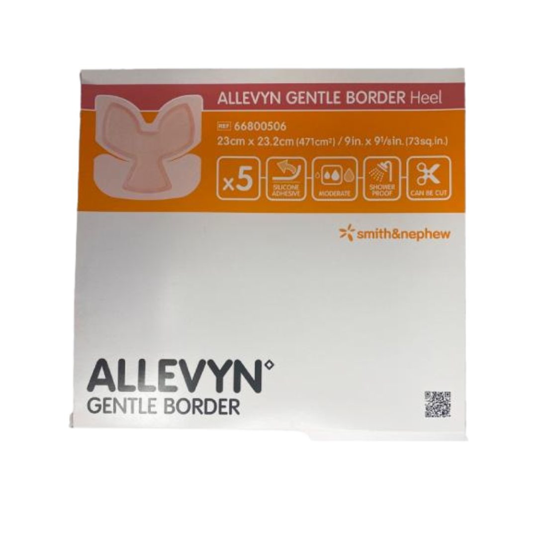ALLEVYN Gentle Border Heel Dressing 23cm x 23.2cm – Silicone adhesive foam dressing for heel wounds