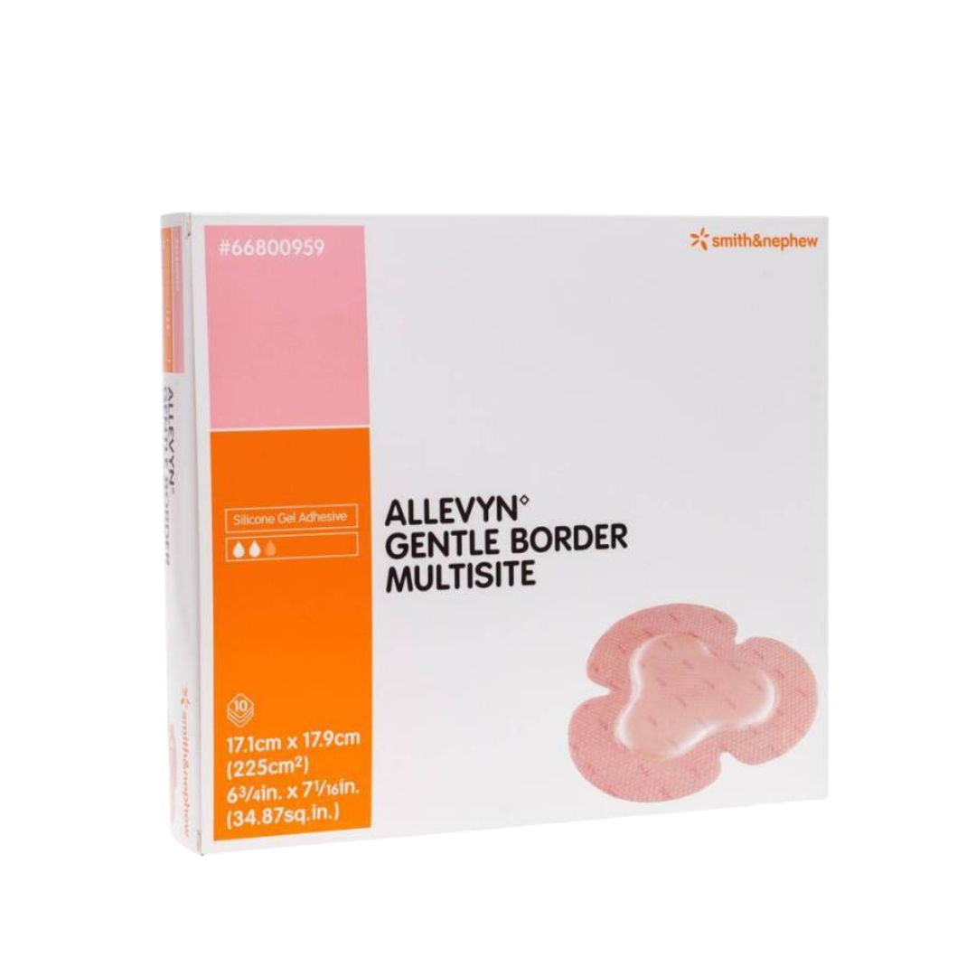 ALLEVYN Gentle Border Multisite Dressing 17.1cm x 17.9cm – Silicone adhesive foam dressing for complex wound sites