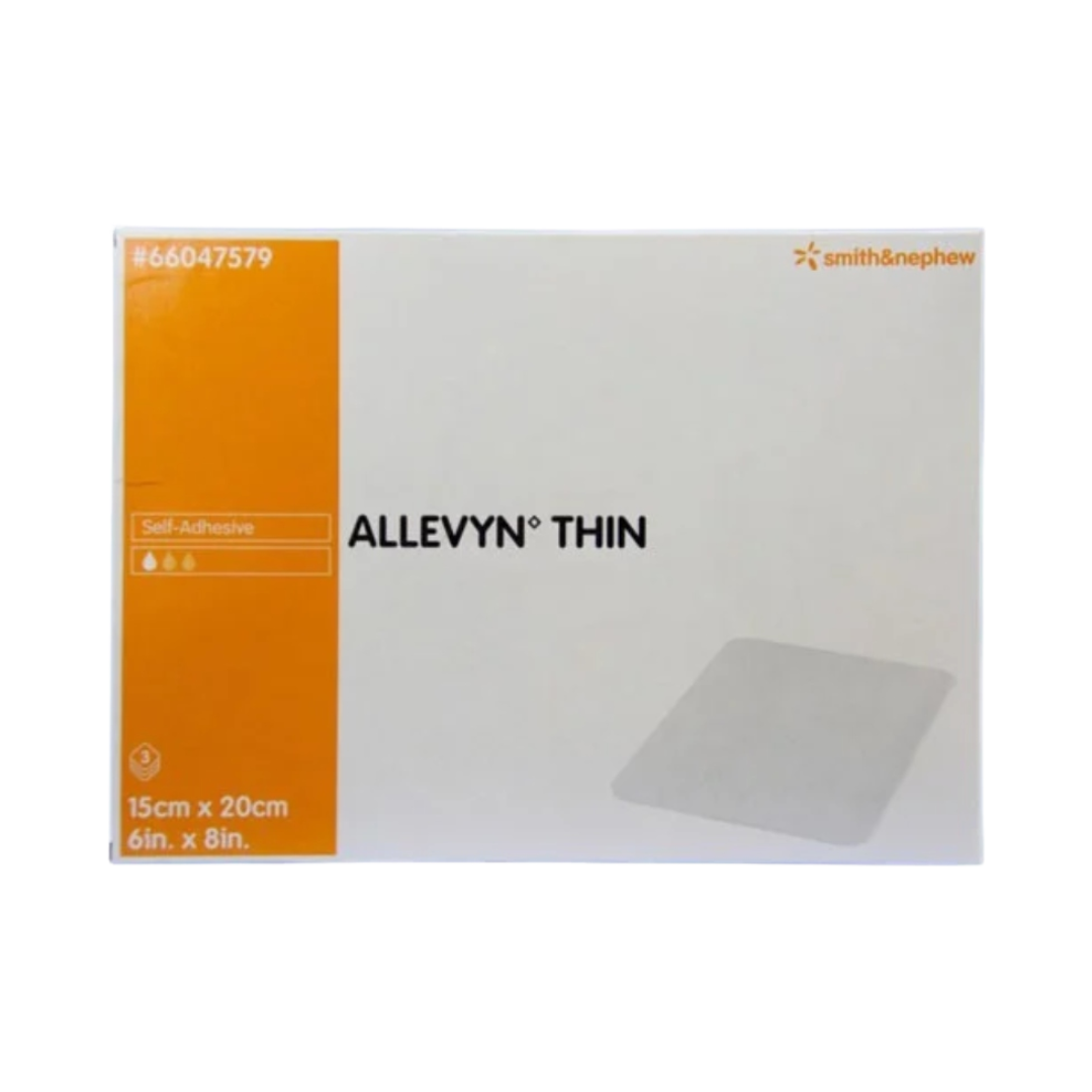 ALLEVYN Thin Foam Dressing 15cm x 20cm – Ultra-thin wound dressing for lightly exuding wounds with waterproof protection