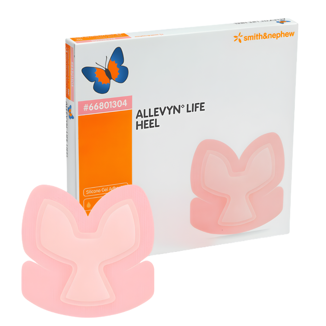 Allevyn Life Heel Foam Dressing is a soft, absorbent foam dressing designed for heel wounds, providing cushioning, moisture management, and secure, gentle adhesion.