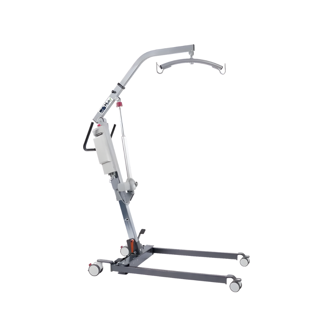 Aluminum Lifting Machine Standard variant with electric leg spread, designed for safe patient transfers in aged care, hospital, and home settings.
