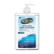 Aqium antibacterial hand sanitiser bottle on a white background