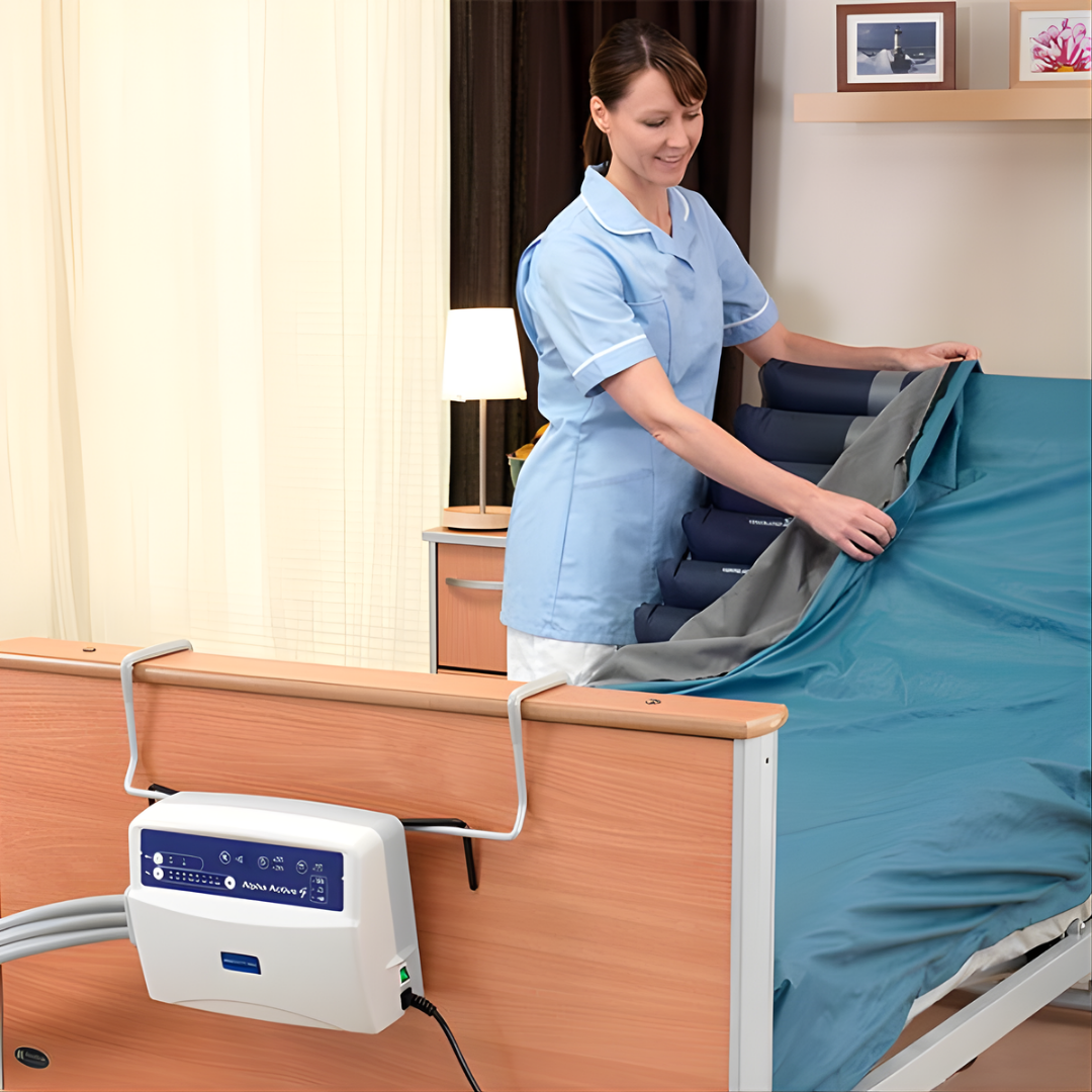 Arjo Alpha Active 4 Mattress Replacement System single size, providing alternating pressure therapy for advanced comfort and pressure injury prevention.