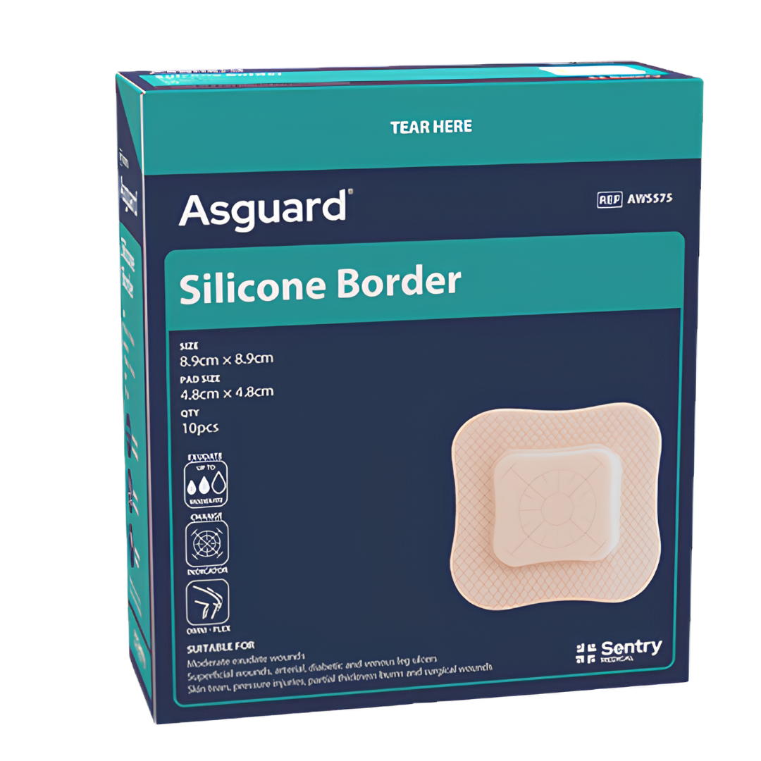 Asguard Silicone Border Dressing 7.5cm x 7.5cm – Gentle, Secure Wound Care