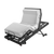 Aspire ComfiMotion Activ Care Ultra Low Bed in upholstered Portobello Grey with adjustable height and head support.