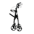 Aspire Flex Adjustable Seat Walker with 8-inch wheels, height-adjustable seat, ergonomic brakes, and under-seat storage for mobility support