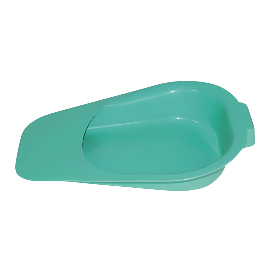 Aspire Slipper Bed Pan with low-profile, contoured design and smooth surface for comfortable in-bed toileting in aged care, hospital, or home care settings.