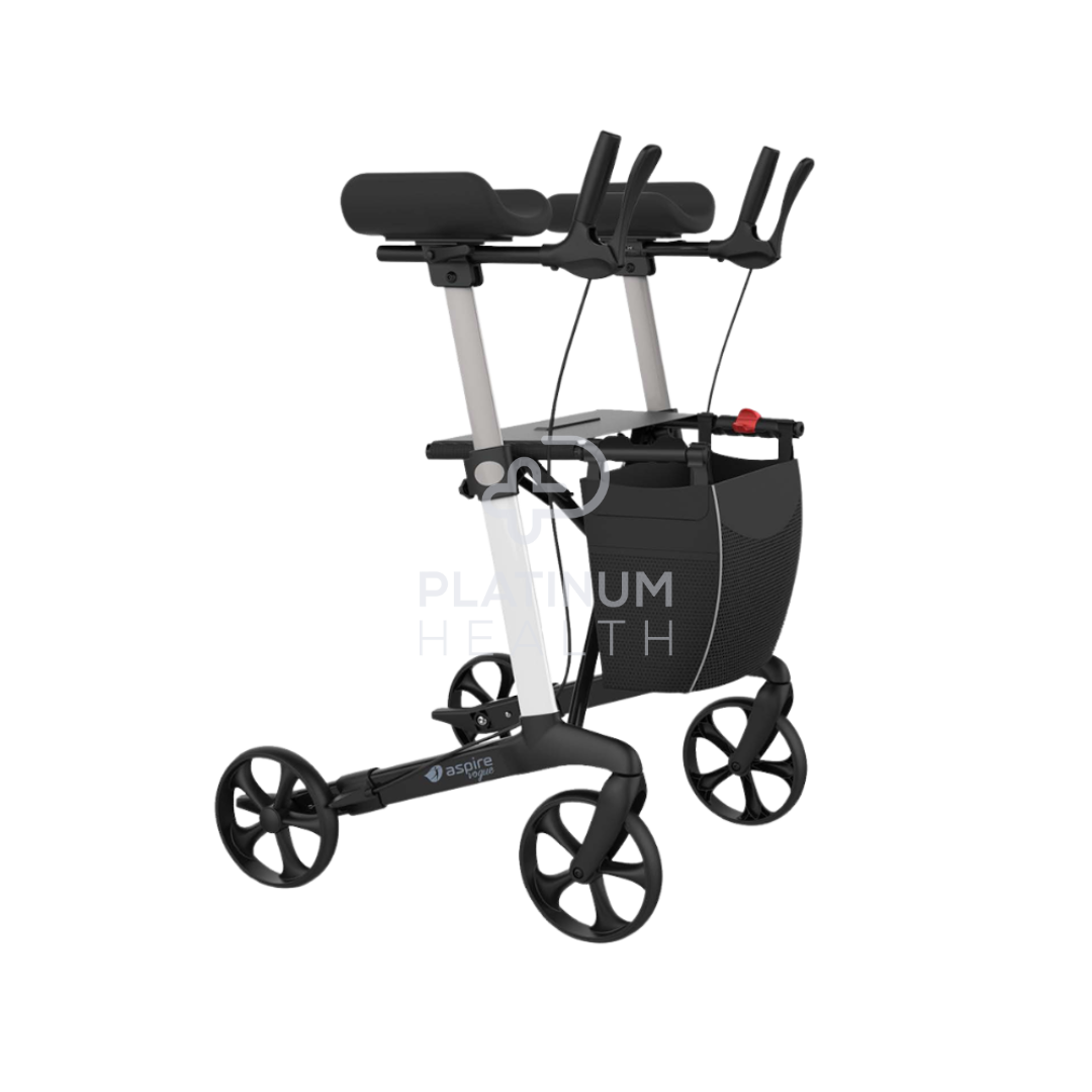 Aspire Vogue Forearm Seat Walker/Rollator White/Black Walking Aids