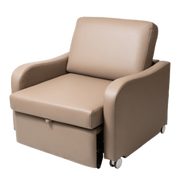 Aspire Comfy Sleeper overnight chair easily converts to a supportive bed, padded design for comfort, ideal for visitors staying in healthcare or home settings.