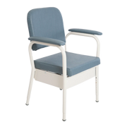 Aspire Deluxe Bedside Commode in Slate and Champagne provides safe, stylish continence care support.